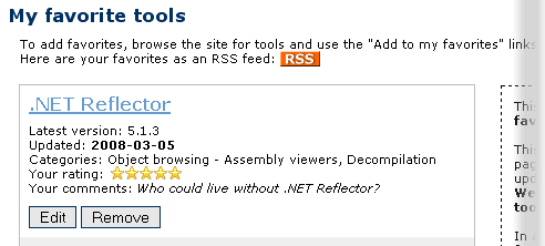 Favorite tools RSS